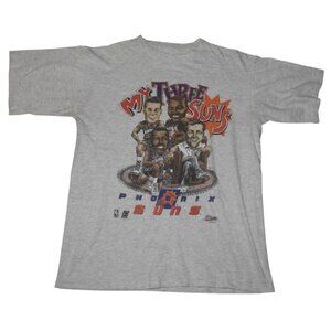 Vintage 90s Phoenix My Three Suns Salem Caricature T-Shirt Large Majerle Barkley